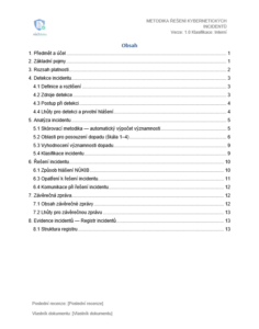 NIS2 dokumentace pro nižší režim – osnova